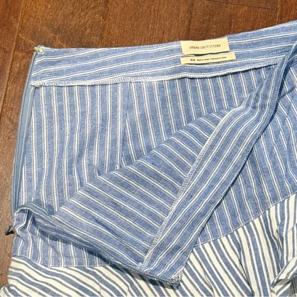 Urban Outfitters Blue Striped Laura Tiered Ruffle Midi Skirt, Size M, 100%Cotton - Picture 8 of 10